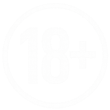 Biały symbol 18+ z przezroczystym tłem