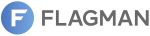 Logo Flagman w niebieskim okręgu, marka online‑kasyna